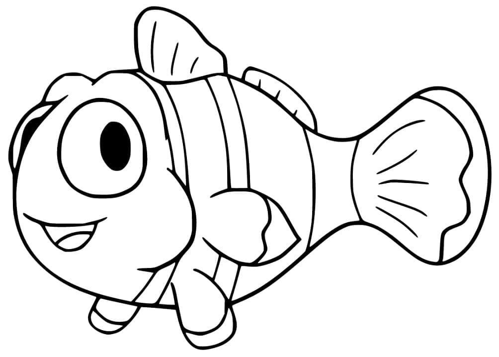 Desenho de Peixe Palhaço Fofo para Colorir