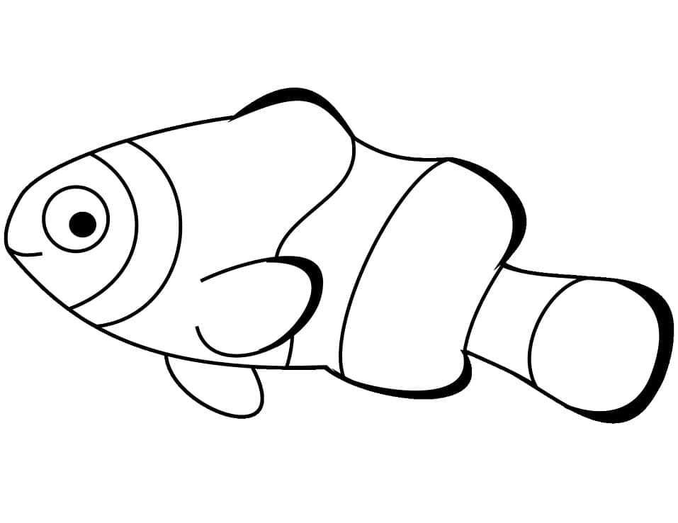 Desenho de um Peixe Palhaço Fofo para Colorir