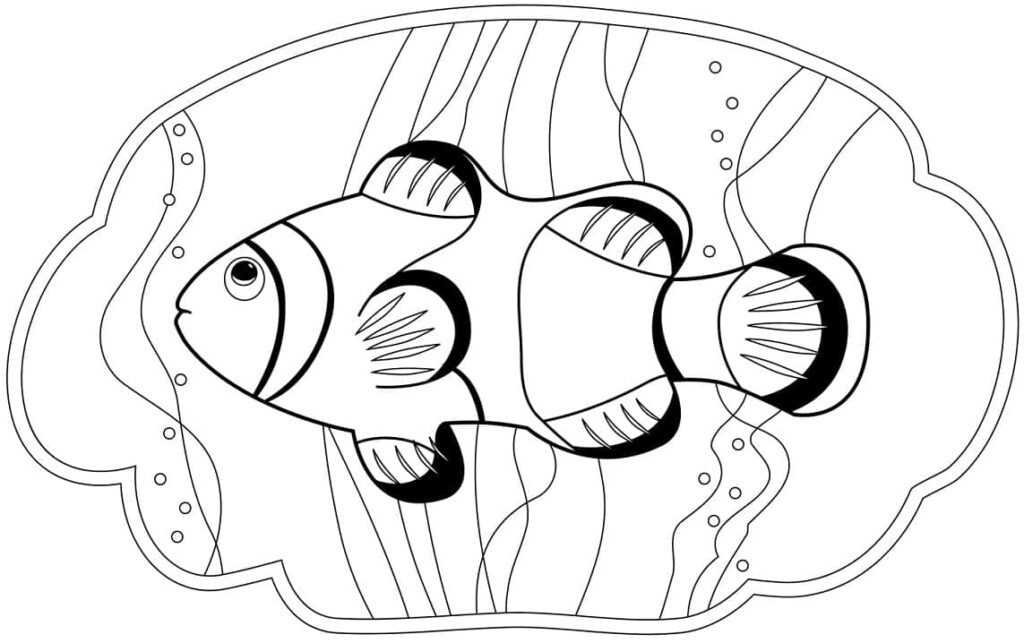 Desenho de um Peixe Palhaço para Colorir