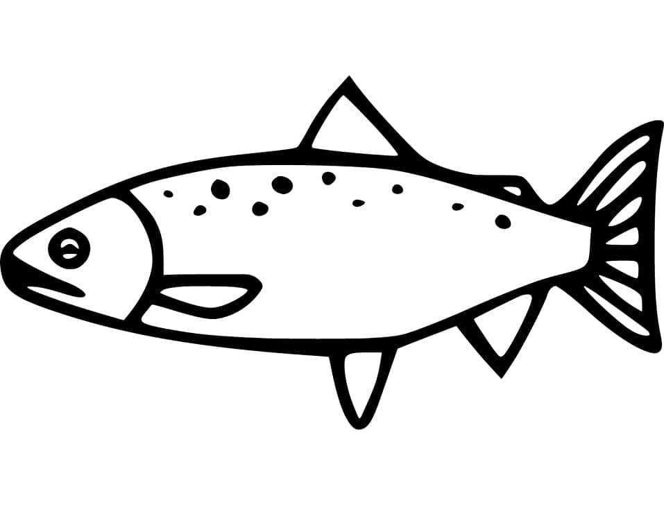 Desenho de Salmão Grátis para Colorir