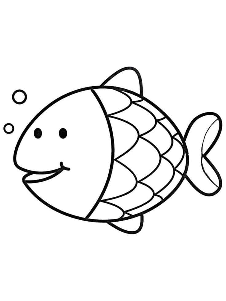Desenho de Peixe Alegre para Colorir