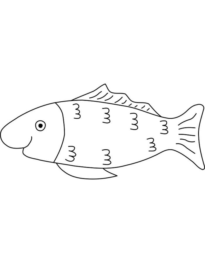 Desenho de Peixe Feliz para Colorir