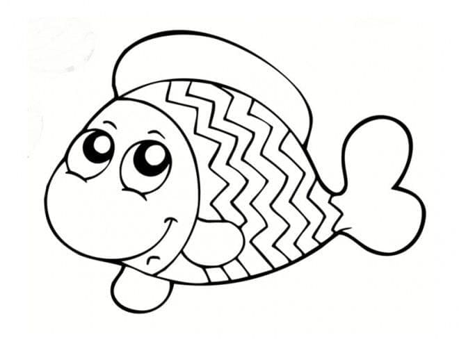 Desenho de Peixe Fofo para Colorir