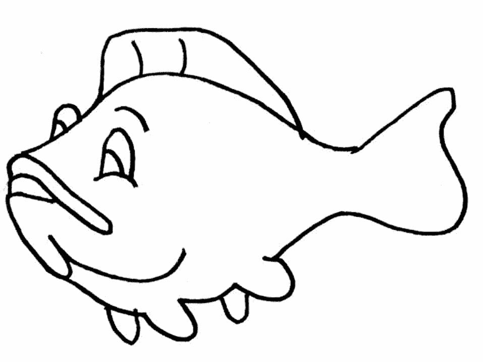 Desenho de Peixe Grátis para Crianças para Colorir