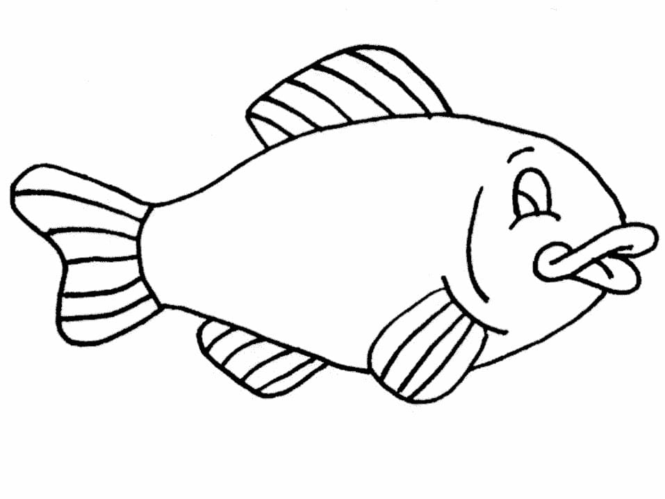 Desenho de Peixe Grátis para Colorir