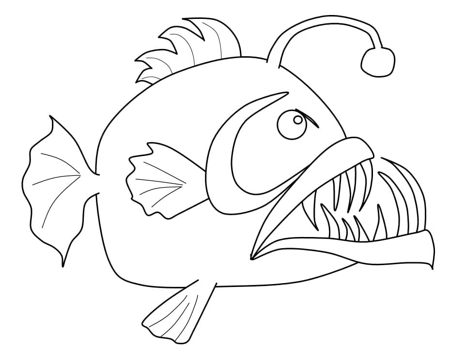 Desenho de Peixe Irritado para Colorir