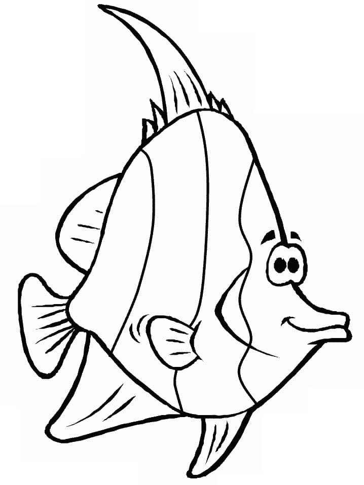 Desenho de Peixe Muito Fofo para Colorir