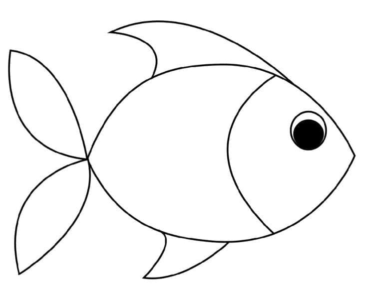 Desenho de Peixe Muito Simples para Colorir