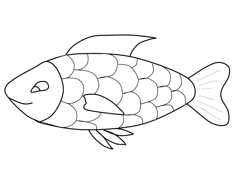 Desenho de Peixe Nadador para Colorir