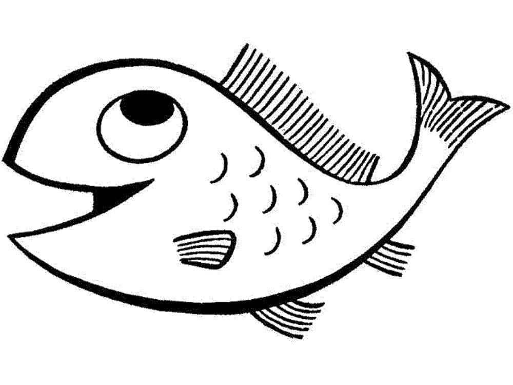 Desenho de Peixe Risonho para Colorir