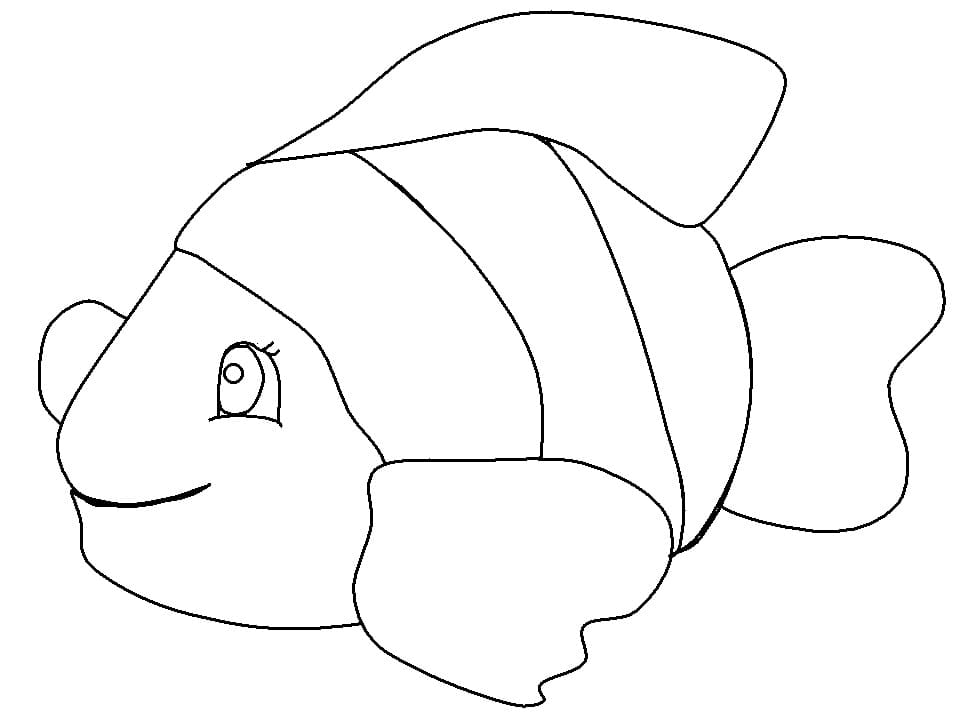 Desenho de Peixe Simples para Colorir