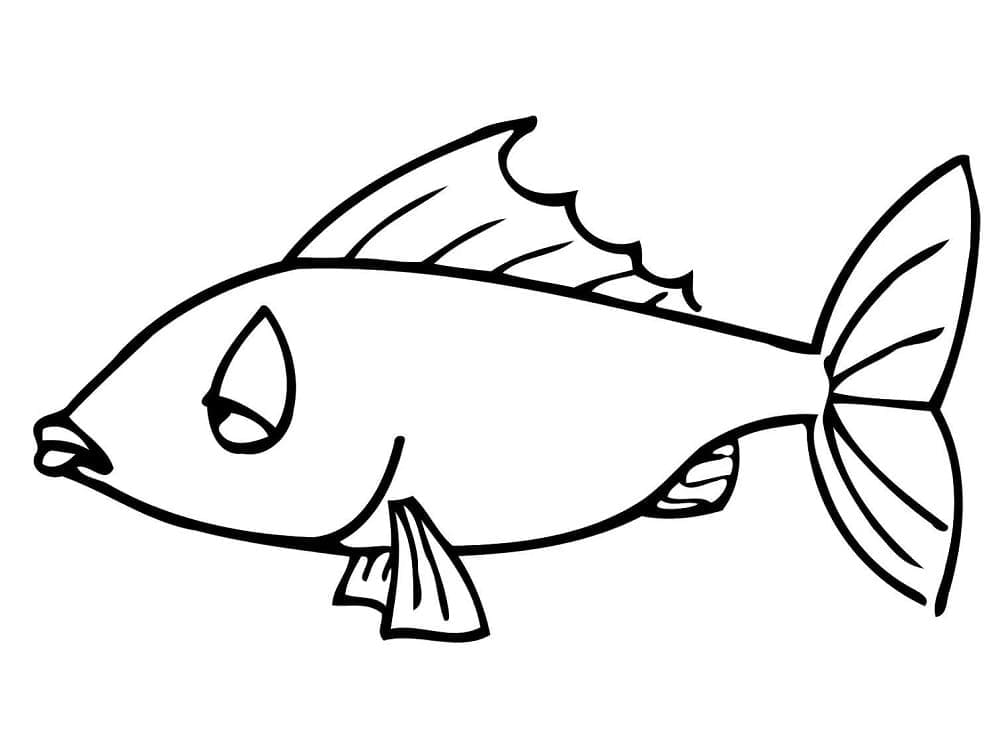 Desenho de Peixe Triste para Colorir
