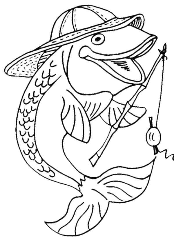 Desenho de Peixe de Desenho Animado para Colorir