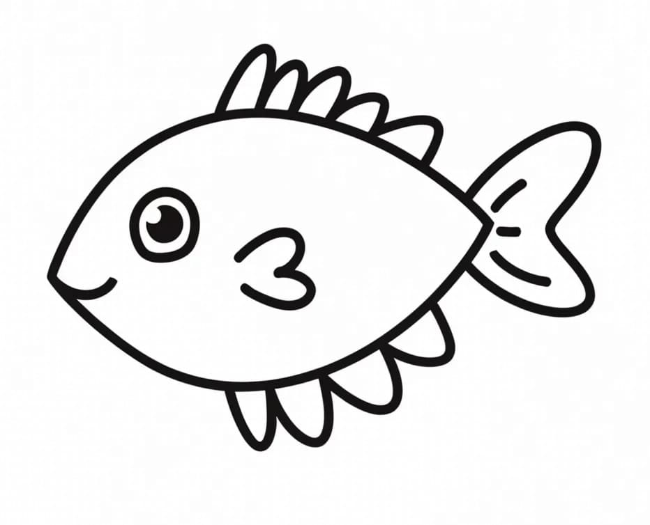 Desenho de Peixinho Simples para Colorir