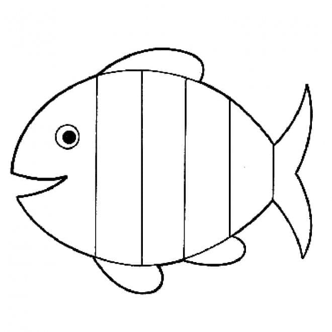 Desenho de um Peixe Alegre para Colorir