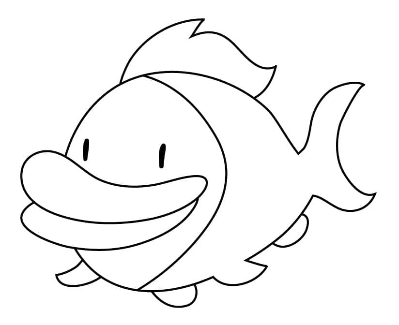 Desenho de um Peixe Engraçado para Colorir
