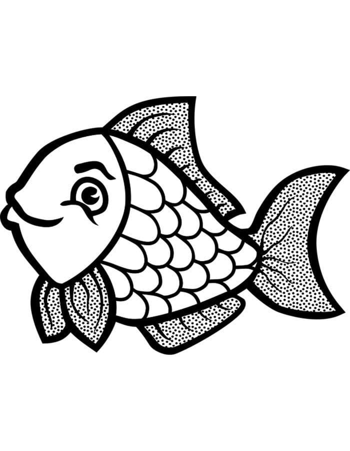Desenho de um Peixe Feliz para Colorir