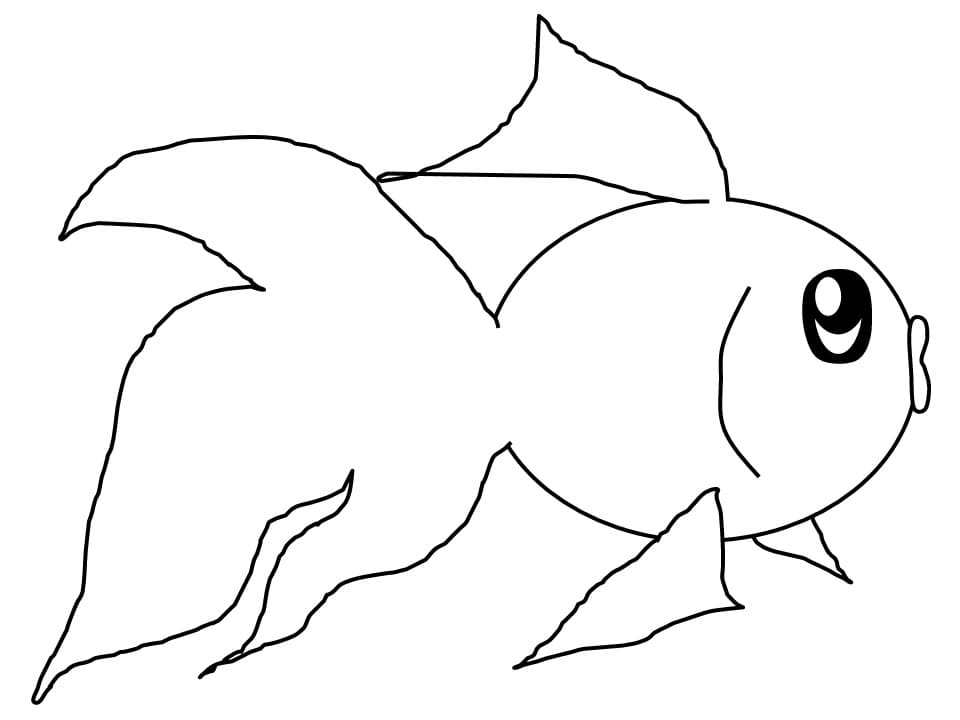 Desenho de um Peixe Fofo para Colorir