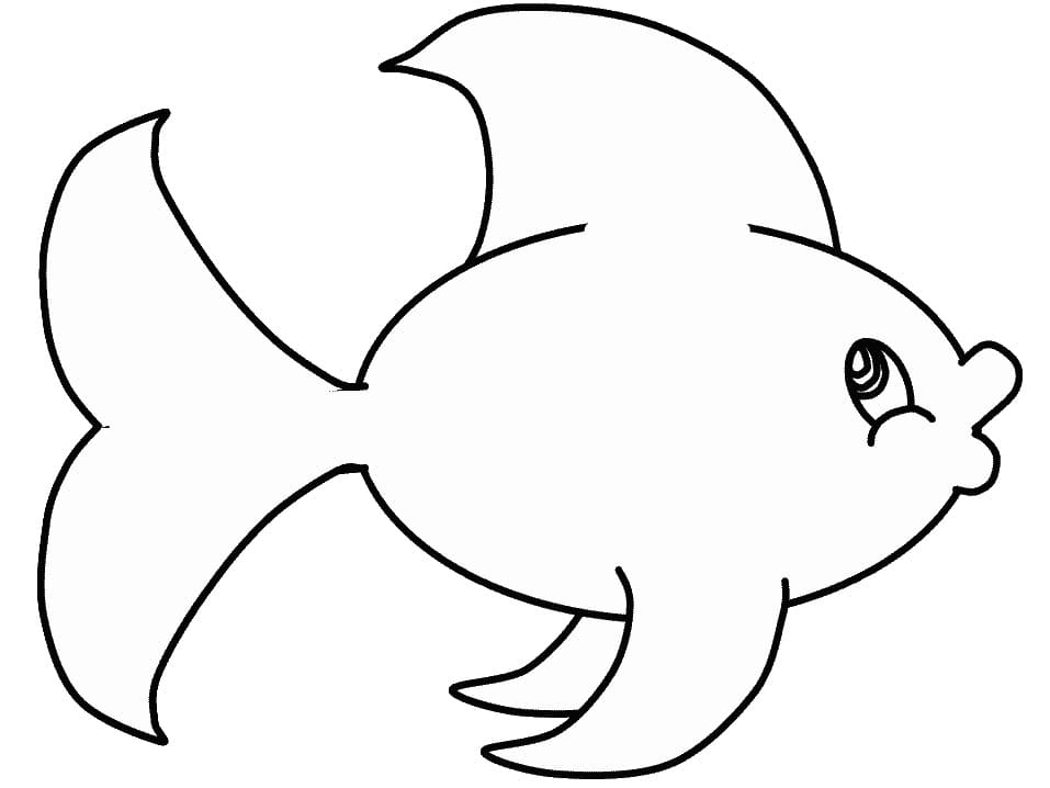 Desenho de um Peixe Simples para Colorir