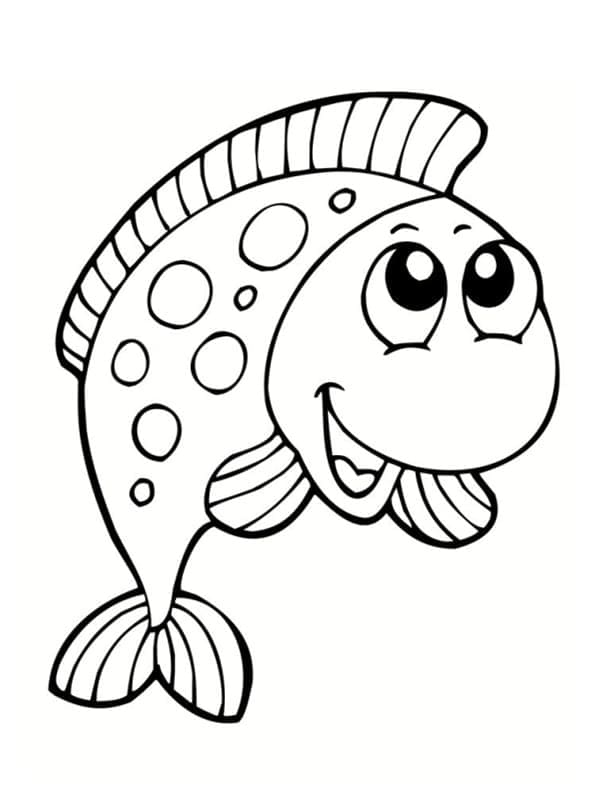 Desenho de um Peixe de Desenho Animado para Colorir