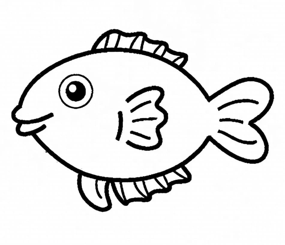 Desenho de um Peixinho Fofo para Colorir