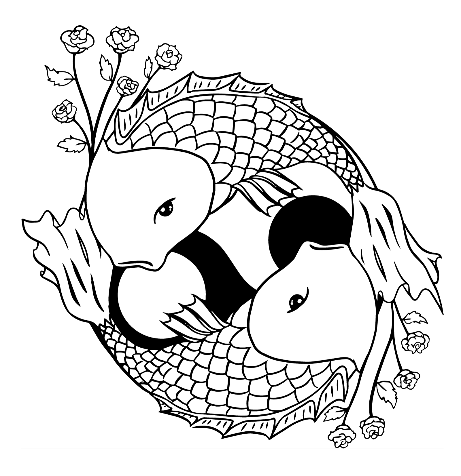 Desenho de Peixe Fácil para Colorir