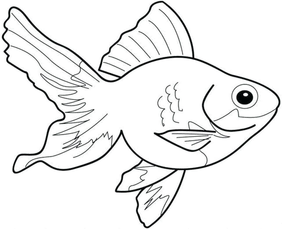 Desenho de Peixe Infantil para Colorir