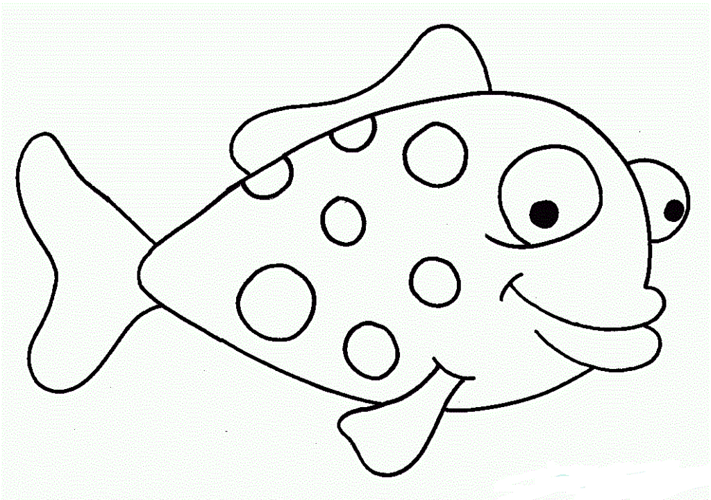 Desenho de Peixe para Colorir Giz de Cera