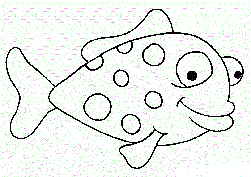 Desenho de Peixe para Colorir Giz de Cera