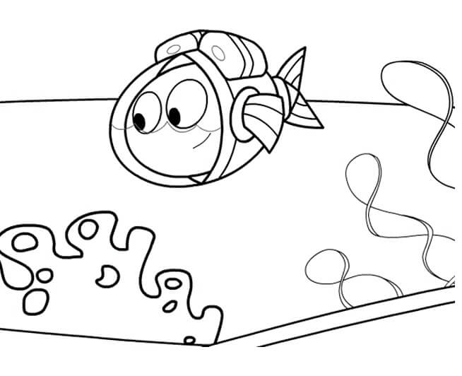 Desenho de Peixonauta em Aventurá no Fundo do Mar para Colorir