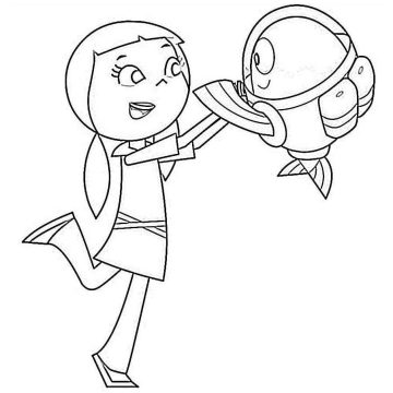 Desenho Marina e Peixonauta para Colorir