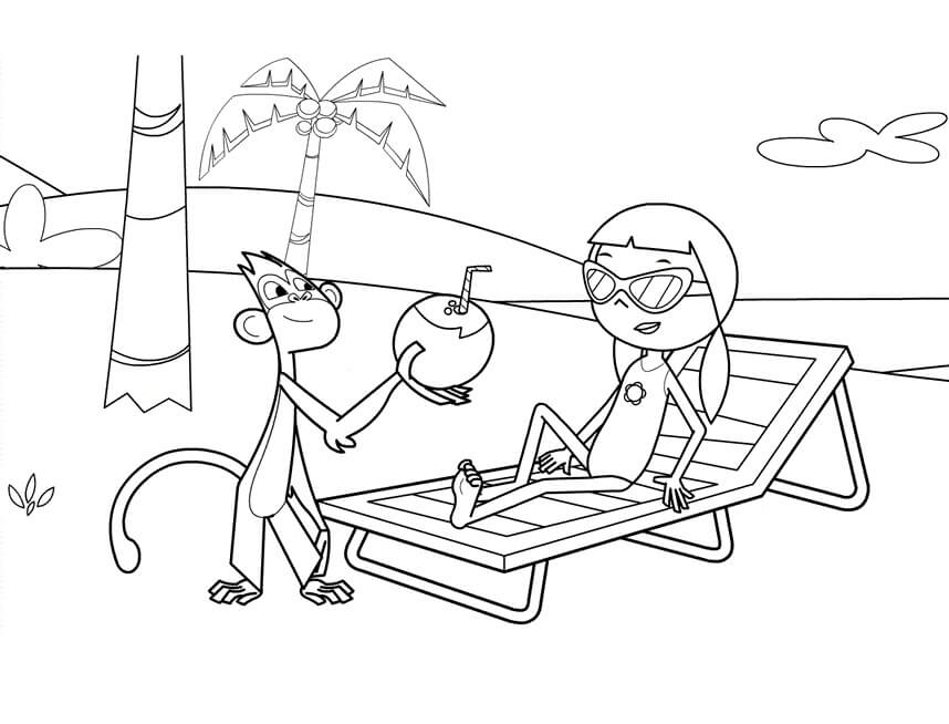 Desenho Zico e Marina para Colorir