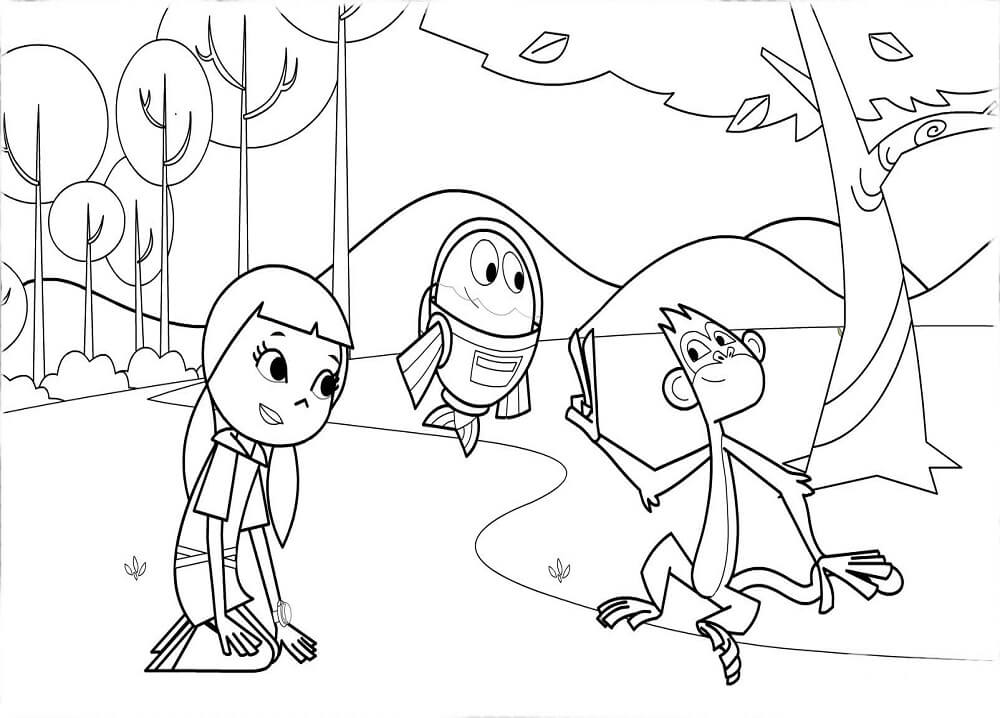 Desenho Zico Marina e Peixonauta para Colorir