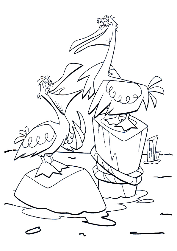 Desenho de Pelicano Pdf para Colorir