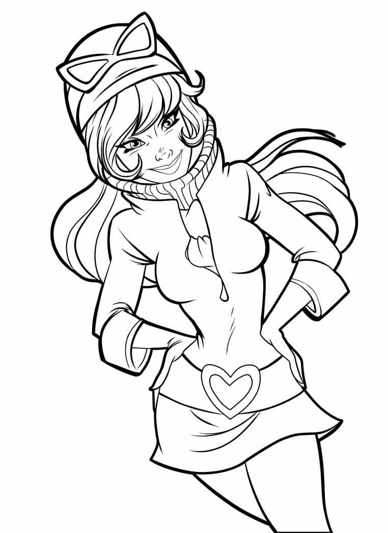 Desenho de Penélope Charmosa Pdf Imprimivel para Colorir