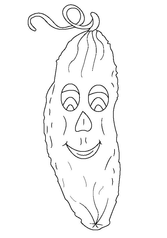 Desenho de Pepino com Legumes para Colorir