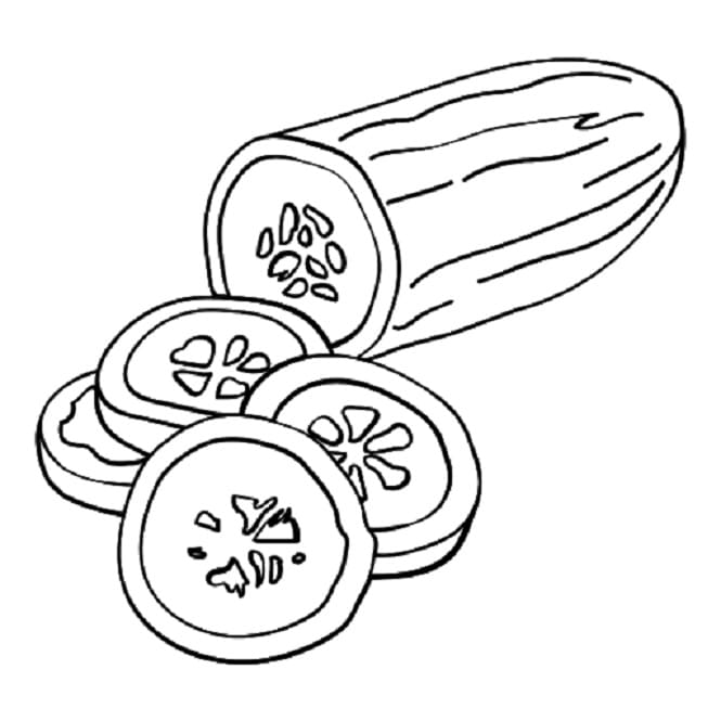 Desenho de Pepino Download Grátis para Colorir