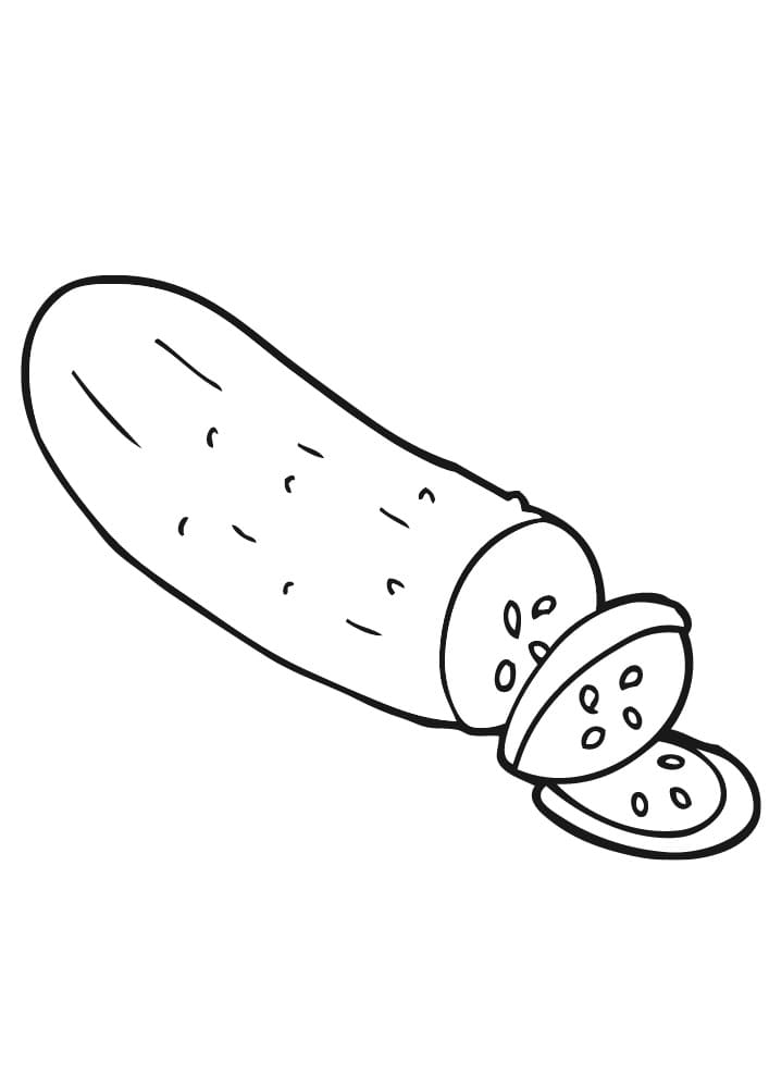 Desenho de Pepino Imprimivel para Pintar