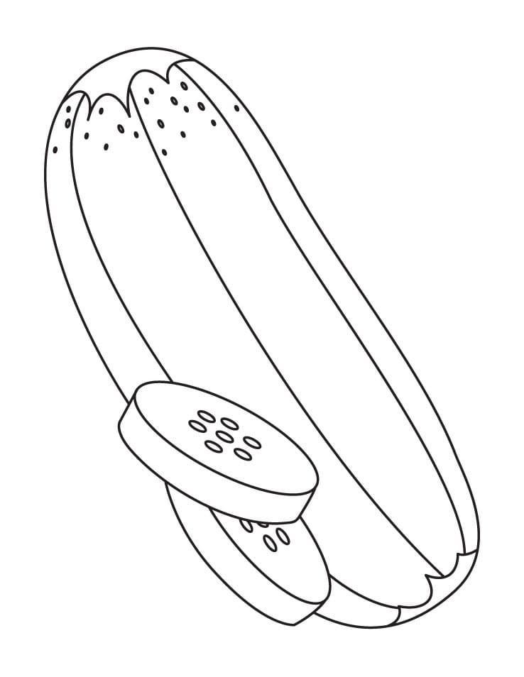 Desenho de Pepino na Horta para Colorir