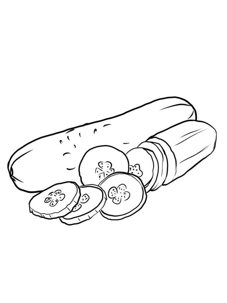 Desenho de Pepino para Colorir Online Pdf