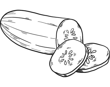 Desenho de Pepino Pdf Imprimível para Colorir