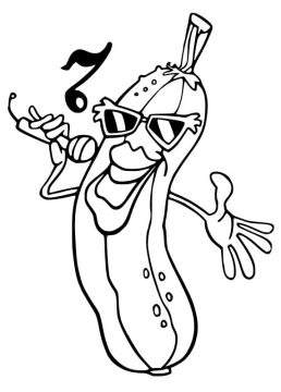 Desenho de Pepino Verde para Colorir