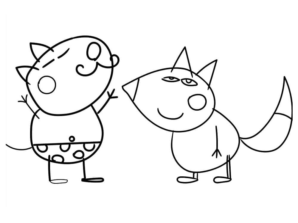 Desenho de Amigos de Peppa Pig para Colorir
