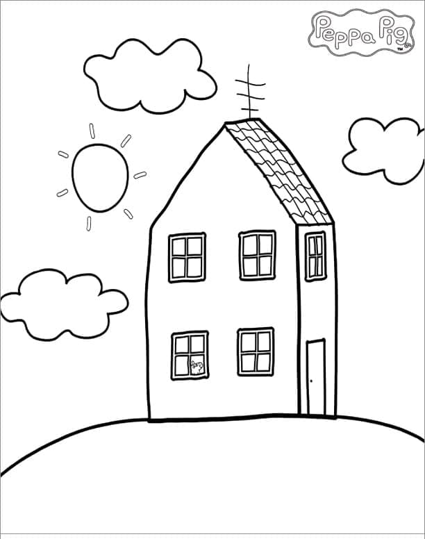 Desenho de Casa da Peppa Pig para Colorir