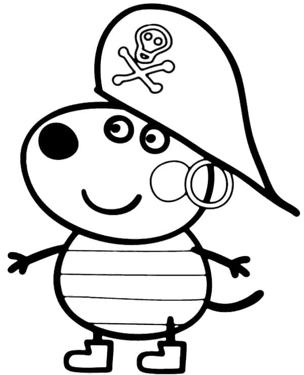 Desenho de Danny Cão de Peppa Pig para Colorir