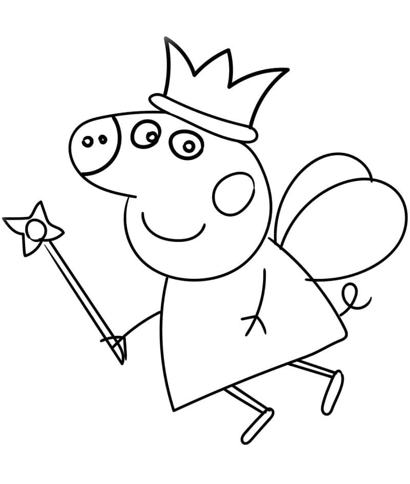 Desenho de Fada Peppa Pig para Colorir