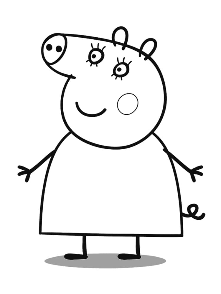 Desenho de Mamãe Pig de Peppa Pig para Colorir