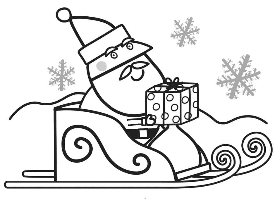 Desenho de Papai Noel de Peppa Pig para Colorir