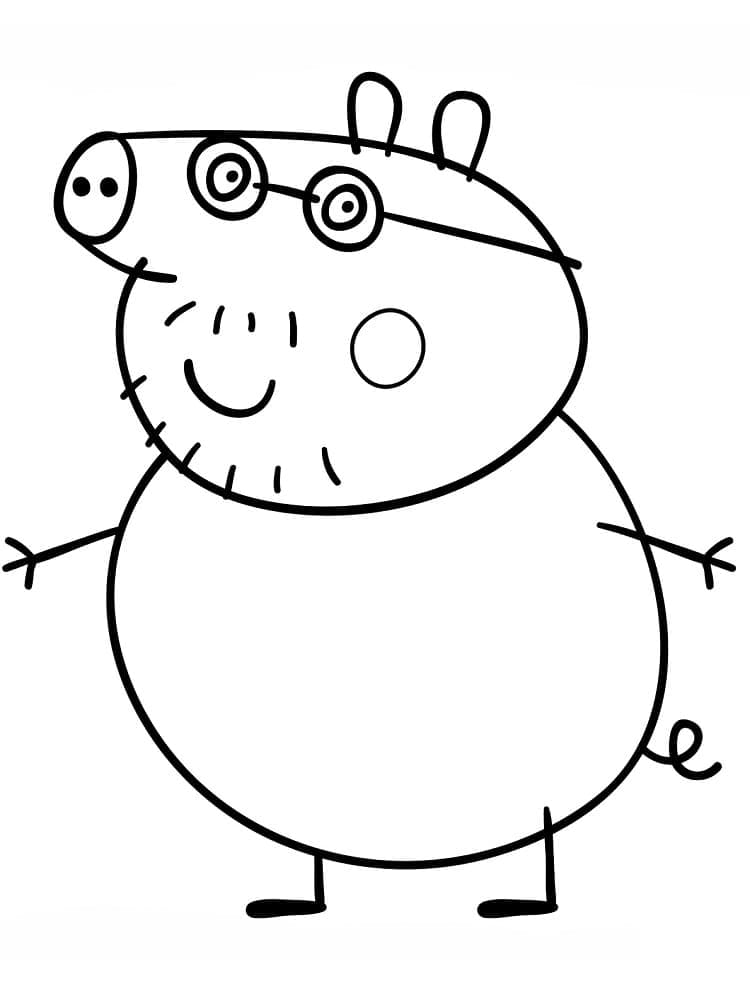 Desenho de Papai Pig de Peppa Pig para Colorir