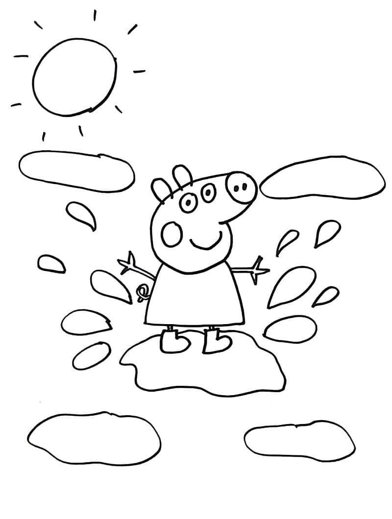 Desenho de Peppa Pig Brincalhona para Colorir